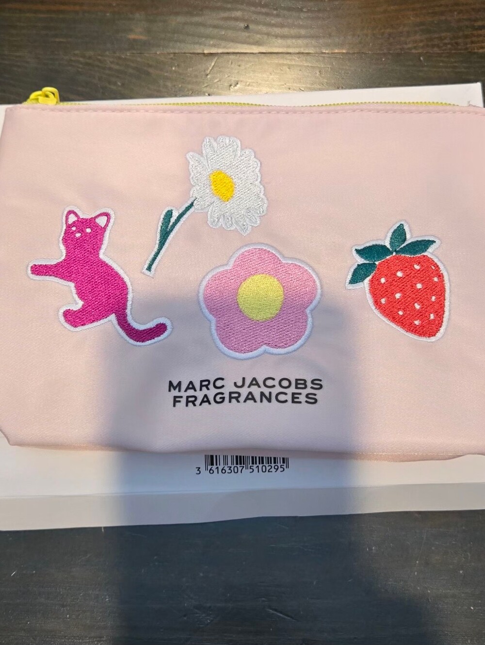 Marc Jacobs Pink Kids Pouch with Floral & Fruit Appliqués